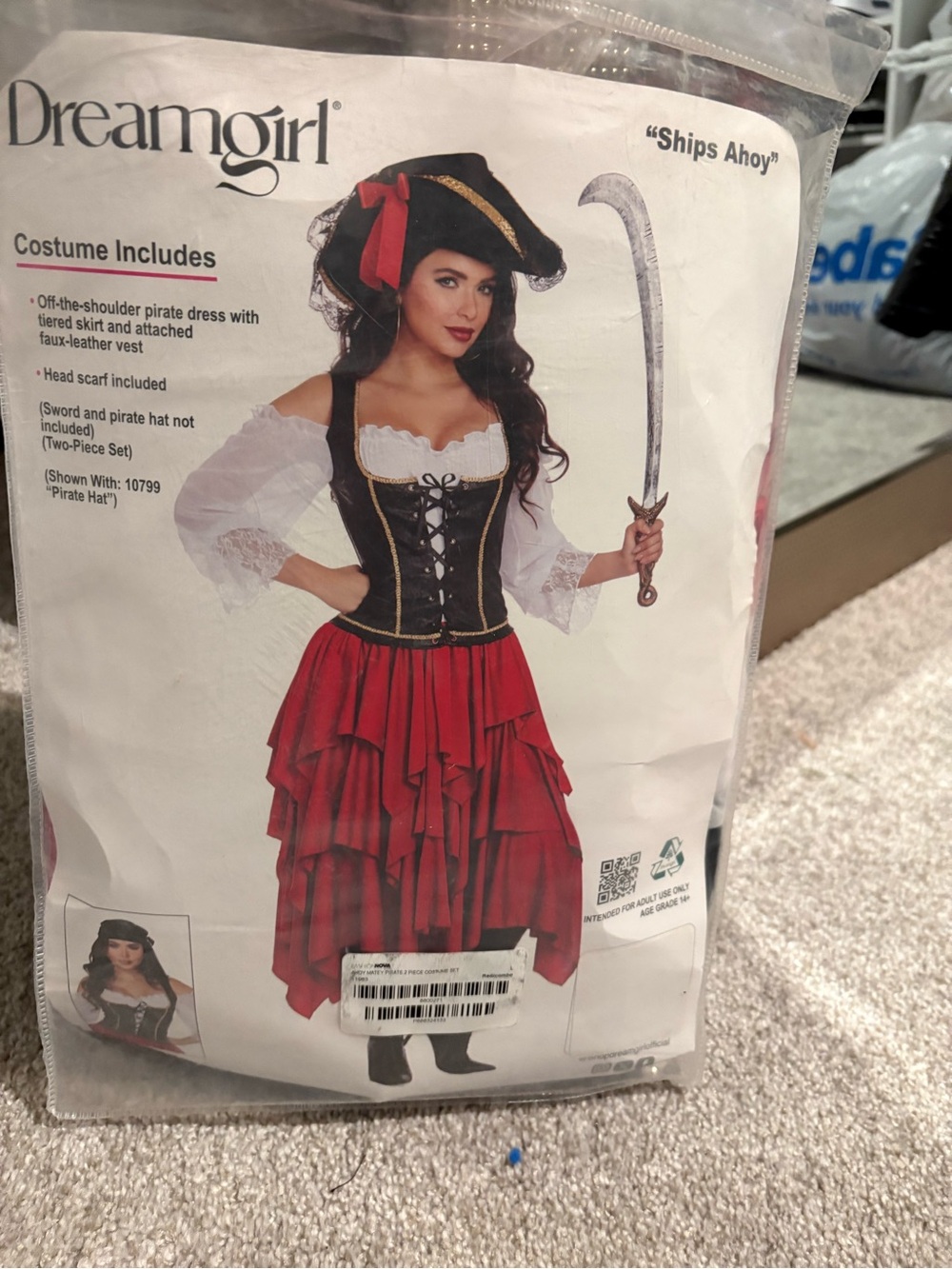Dreamgirl Red Pirate Costume